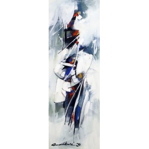 Mashkoor Raza, 36 x 12 Inch, Oil on Canvas, Abstract Painting, AC-MR-406